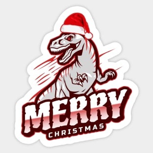 Christmas T-Rex Badass Dinosaur Design - Merry Xmas Sticker